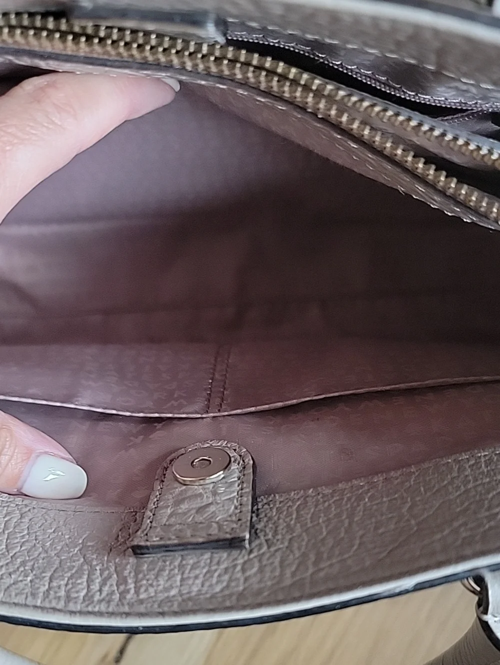 kate spade Taupe Perforated Leather Satchel